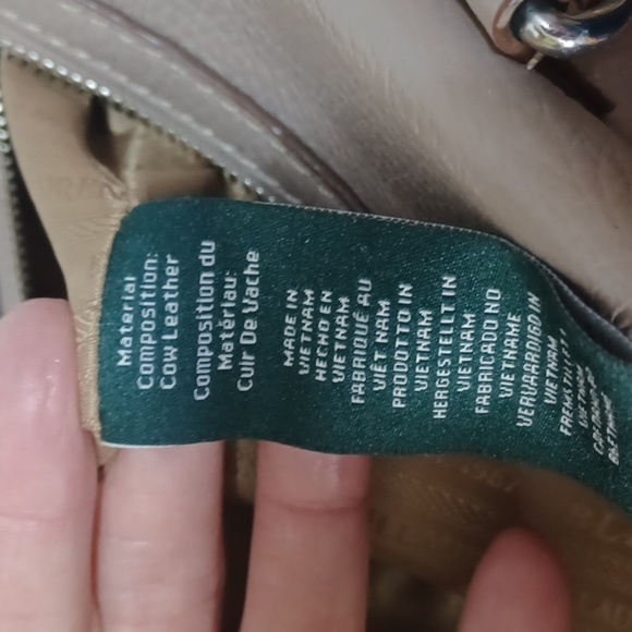 RALPH LAUREN COW LEATHER 🐄 💖 PURSE LOOKS NEW TAUPE COLOR - Picture 9 of 10